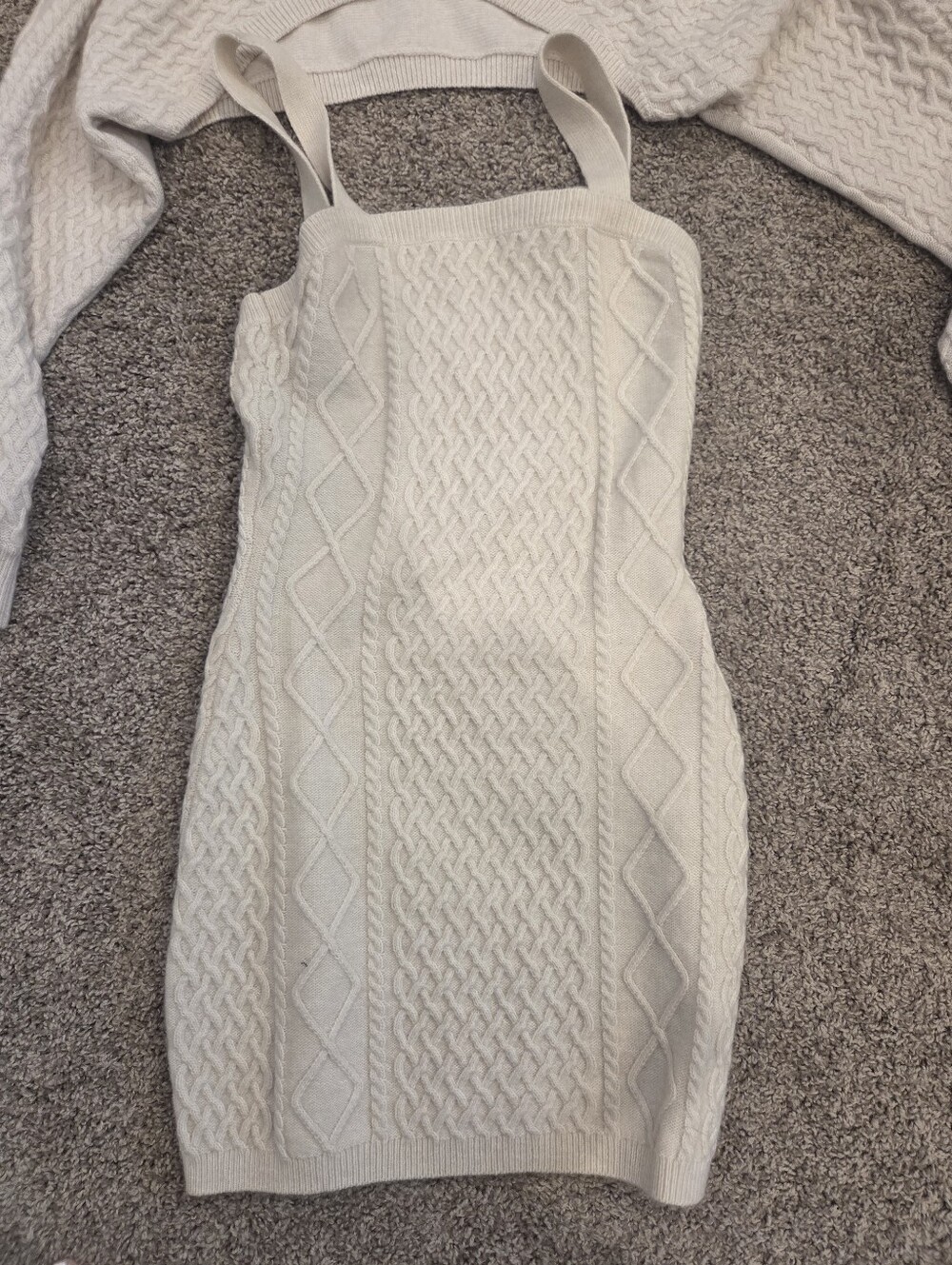 H&M 2 Piece Cable Knit Ivory Sweater Dress - Picture 3 of 4